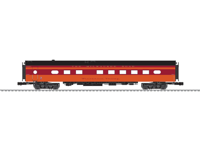 18" Smooth-Side Diner with StationSounds - 3-Rail - Ready to Run -- Milwaukee Road Wisconsin Valley (21st Century Excursion Scheme,)-1