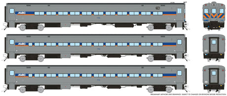 Comet Car 3-Pack - Ready to Run -- MARC Cab 7745 Coaches 7702, 7715 (gray, orange, blue)-1