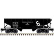 Offset-Side 2-Bay Hopper - 3-Rail - Ready to Run - Premier(R) -- Chesapeake & Ohio (black, white, Progress Logo)-1