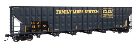 73' Greenville 7,000 Cubic Foot Wood Chip Hopper - Ready to Run -- CSX Transportation #434153 (Patched Family Lines SCL/FLS)-2