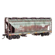 ACF 2-Bay Covered Hopper - Kit -- BNSF Railway #406020 (Weathered, Boxcar Red, Circle/Cross Logo)-1