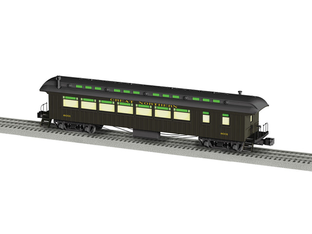 Wood Diner with StationSounds - 3-Rail - Ready to Run -- Great Northern #8001 (Pullman Green, black)-1