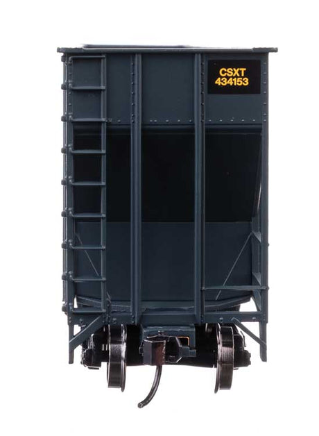 73' Greenville 7,000 Cubic Foot Wood Chip Hopper - Ready to Run -- CSX Transportation #434153 (Patched Family Lines SCL/FLS)-4