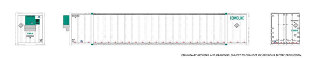 53' High-Cube Container w/Reefer Unit 2-Pack - Ready to Run -- Maritime-Ontario (Econoline, white, green)-1