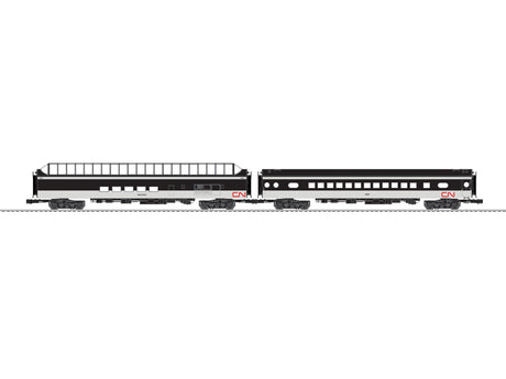 Coach, Super Dome Set - 3-Rail - Ready to Run -- Canadian National #5552, Columbia (1960s black, light gray, red)-1