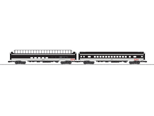 Coach, Super Dome Set - 3-Rail - Ready to Run -- Canadian National #5552, Columbia (1960s black, light gray, red)-1