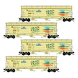 ACF 3-Bay Center Flow Covered Hopper w/Elongated Hatches 4-Pack - Ready to Run -- Columbia Basin Railroad CBRW #1018, 1010, 1009, 1023 (yellow)-1