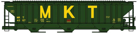 Pullman-Standard 4750 3-Bay Covered Hopper - Kit -- Missouri-Kansas-Texas #4267 (green, yellow, Billboard MKT)-1