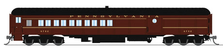 Heavyweight Passenger 5-Car Set - Ready to Run -- PRR PB70 #4792, P70 #3435, P70 #3609, P70 #3724, Z74D #7509 Ohio (1950s scheme, Tuscan w/pinstripes)-1
