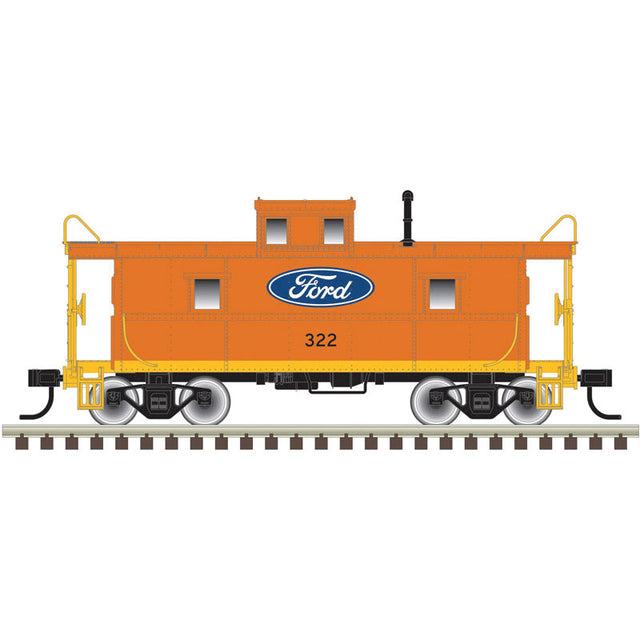 C&O-Style Steel Center-Cupola Caboose - 2-Rail - Ready to Run - Trainman(R) -- Ford(R) (orange, yellow, blue)-1