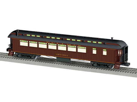 Wood Diner with StationSounds - 3-Rail - Ready to Run -- Union Pacific Astoria (Boxcar Red, gray)-1