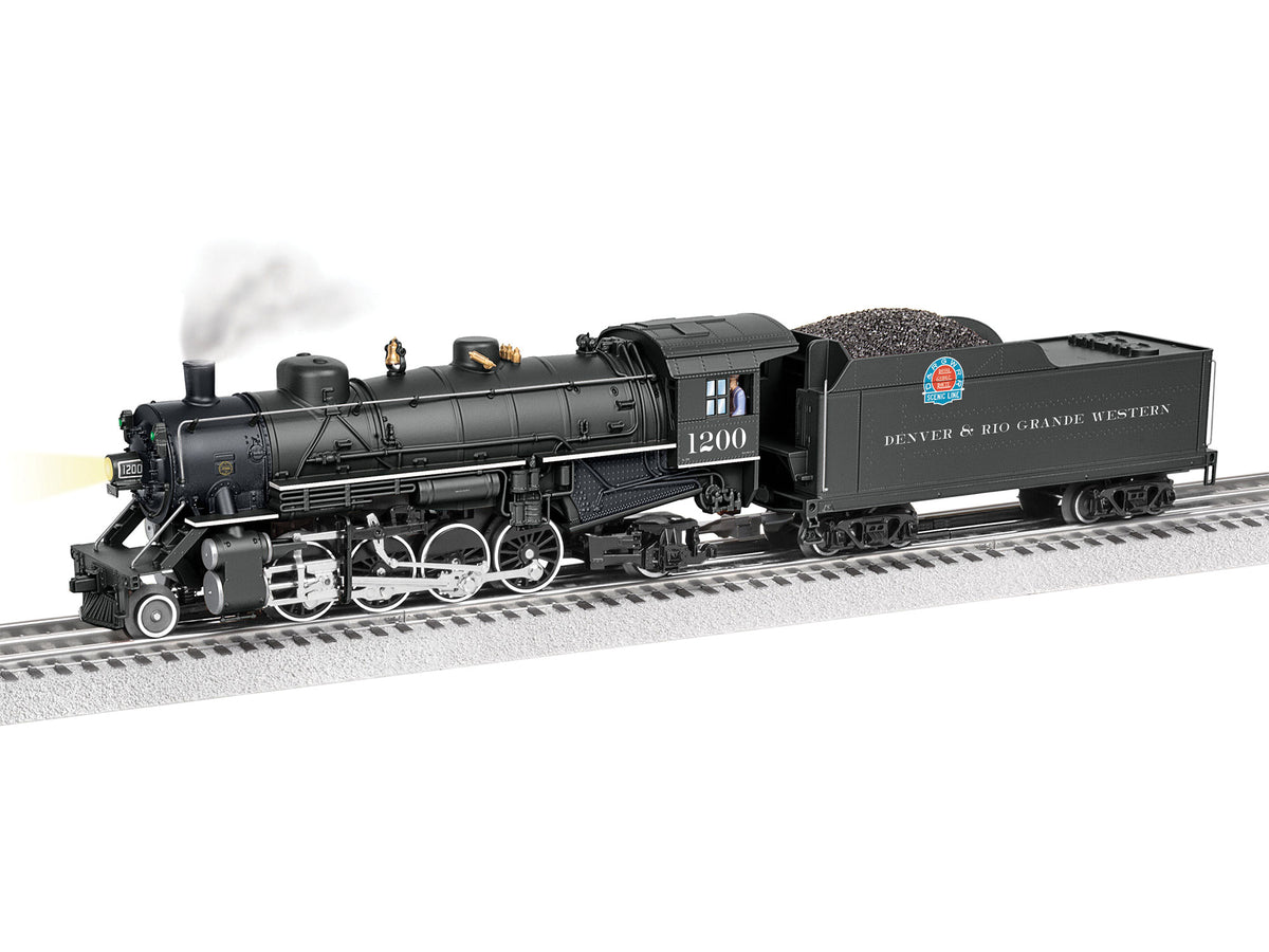 2-8-2 Mikado - 3-Rail w/Sound, LionChief(R) Plus 2.0 Remote & Bluetooth -- Denver & Rio Grande Western #1200 (black)-1