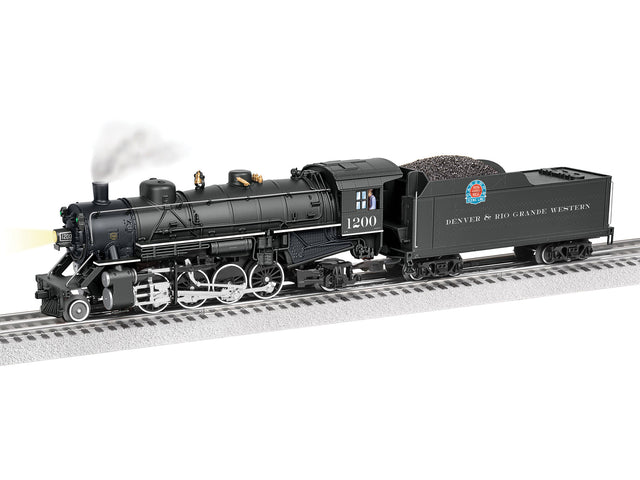 2-8-2 Mikado - 3-Rail w/Sound, LionChief(R) Plus 2.0 Remote & Bluetooth -- Denver & Rio Grande Western #1200 (black)-1