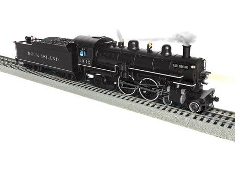 4-4-2 Atlantic - 3-Rail w/Legacy Control, Sound & Smoke -- Rock Island #1042 (Lined, black)-1