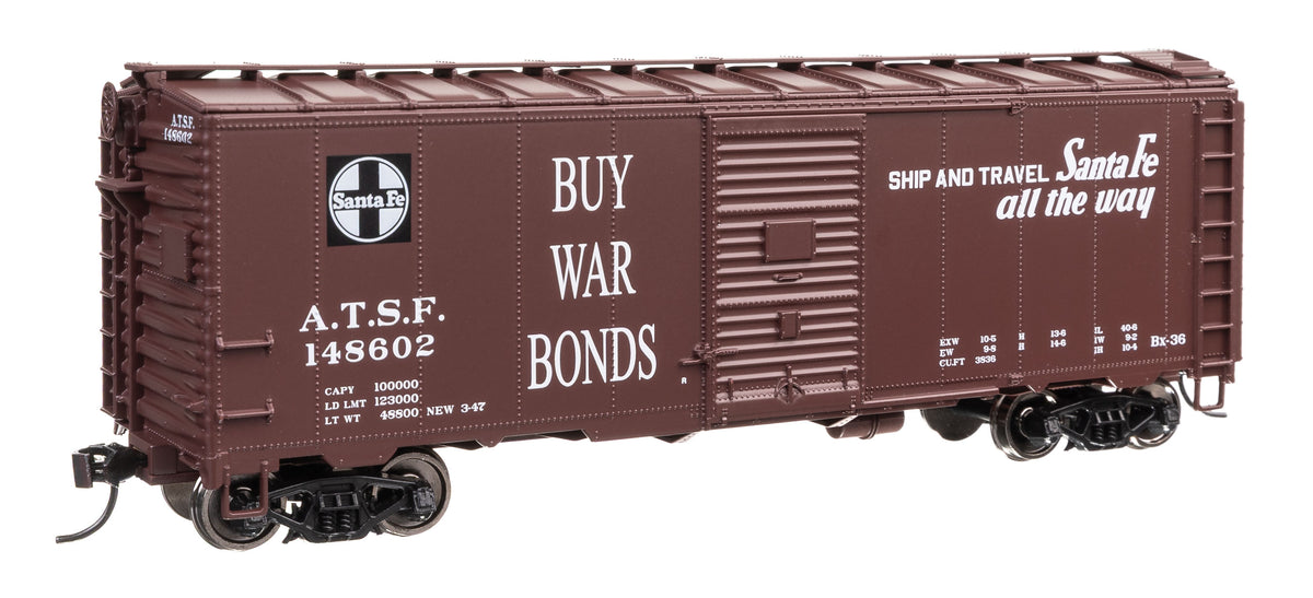 40' AAR Modified 1937 Boxcar - Ready to Run -- Santa Fe #148602-1