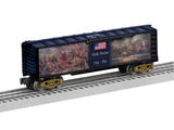 Steel Boxcar - 3-Rail - Ready to Run -- Molly Pitcher (blue, white, red, Multicolor Graphics)-1
