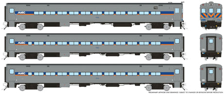 Comet Car 3-Pack - Ready to Run -- MARC Cab 7753 Coaches 7703, 7714 (gray, orange, blue)-1