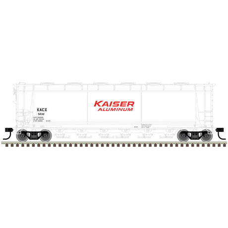 3-Bay Cylindrical Hopper - 3-Rail - Ready to Run - Master(R) -- Kaiser Aluminum (white, red)-1