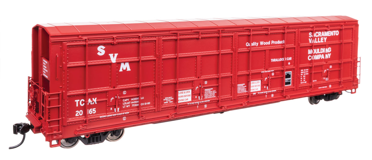 56' Thrall All-Door Boxcar - Ready to Run -- Sacramento Valley Moulding TCAX #20165-1