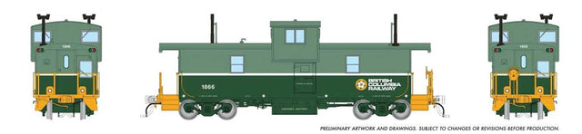 Squamish Caboose - Ready to Run -- British Columbia Railway #1866  (2-Tone Green, Late Dogwood Logo)-1