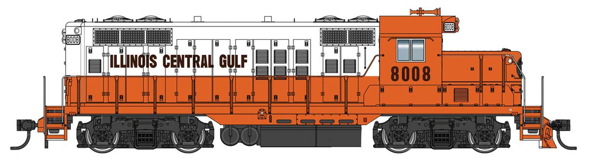 EMD GP9 Phase II with Chopped Nose - Standard DC -- Illinois Central Gulf #8008-1