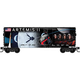 AAR 40' Insulated Plug-Door Boxcar - Kit -- Artemis II Mission Commemorative (black, blue, red)-1