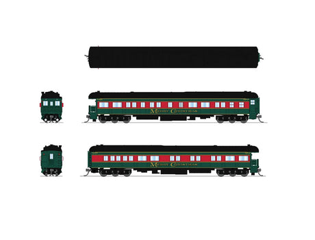 Heavyweight Business Car - Ready to Run -- Christmas Scheme Unnumbered (green, red, black)-1