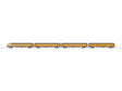 Baggage, 2 Coaches, Skytop Observation Set - 3-Rail - Ready to Run -- Milwaukee Road (1955 Hiawatha, Armour Yellow, gray, red)-1