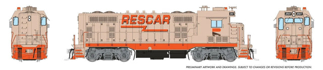 EMD CF7 Square Cab - Standard DC -- Rescar Companies #2507 (red, black, white)-1