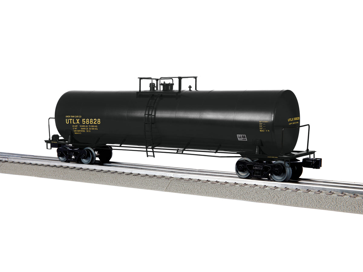 50' Tank Car - 3-Rail - Ready to Run -- Union Tank Car UTLX #58828 (black, yellow)-1