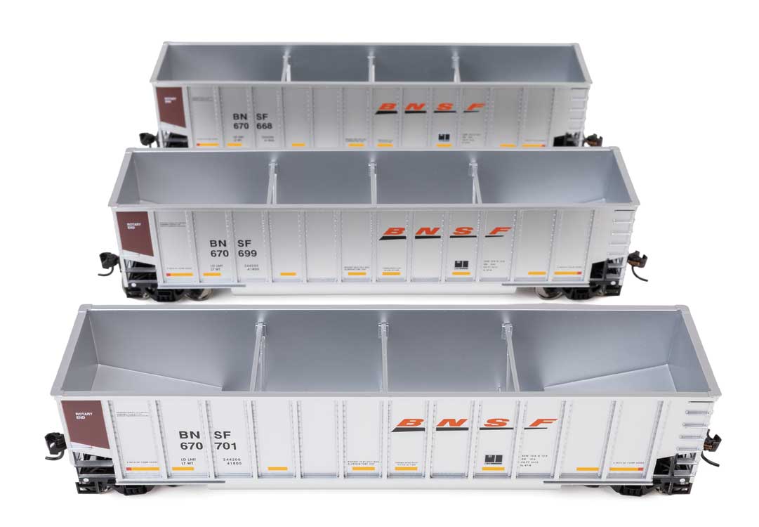 50' Bethgon Coalporter Gondola 3-Pack - Ready to Run -- BNSF #670668, #670699, #670701-1