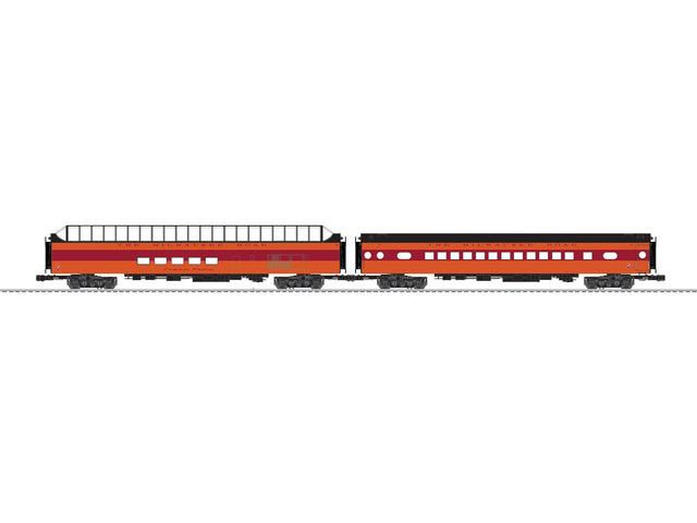 Coach, Super Dome Set - 3-Rail - Ready to Run -- Milwaukee Road #60, 514  (1948 Hiawatha, orange, maroon, black)-1