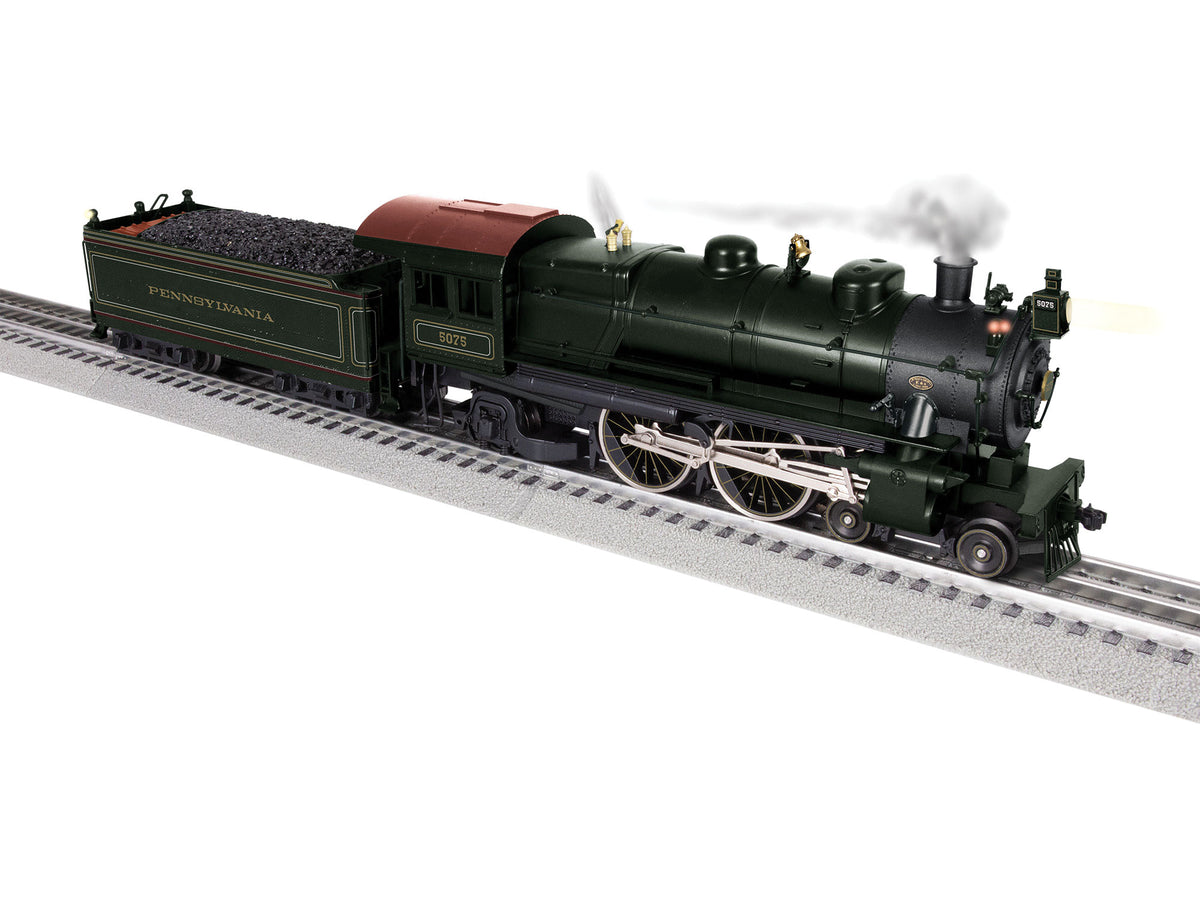 4-4-2 E6 Atlantic - 3-Rail w/Legacy Control, Sound & Smoke -- Pennsylvania Railroad #5075 (black, Tuscan)-1