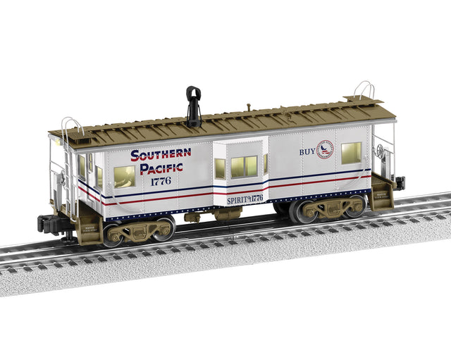 Bay Window Caboose - 3-Rail - Ready to Run -- Southern Pacific #1776 (white, red, blue, gold)-1