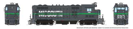 EMD CF7 Square Cab - Standard DC -- MidSouth Rail Corporation #7011 (red, black, white)-1