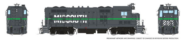 EMD CF7 Square Cab - Standard DC -- MidSouth Rail Corporation #7011 (red, black, white)-1