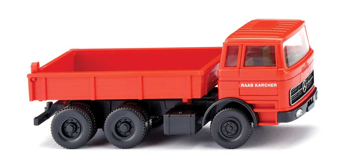 1963-1967 Mercedes-Benz Low-Side Dump Truck - Assembled -- Raab Karcher (red, black)-1