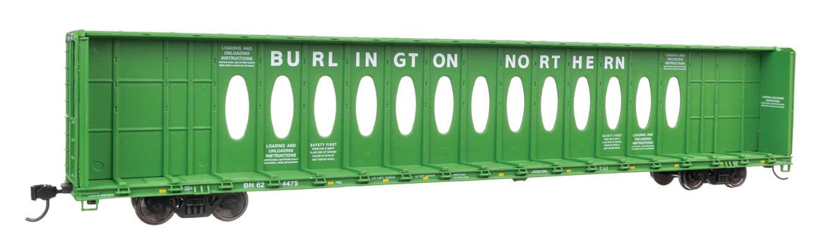 72' Centerbeam Flatcar w/Opera Windows - Ready to Run -- Burlington Northern #624475-2