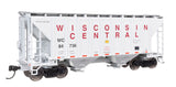 37' 2980 Cubic-Foot 2-Bay Covered Hopper - Ready to Run -- Wisconsin Central #84736-1