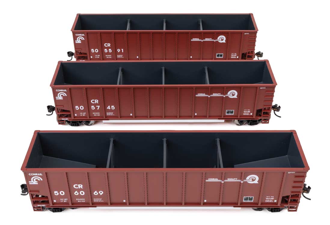 50' Bethgon Coalporter Gondola 3-Pack - Ready to Run -- Conrail #505591, #505745, #506069-1