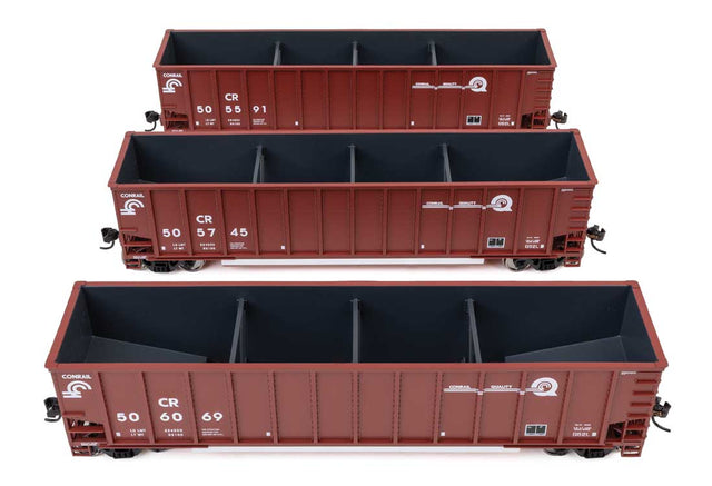 50' Bethgon Coalporter Gondola 3-Pack - Ready to Run -- Conrail #505591, #505745, #506069-1