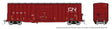 Trenton Works 5277 Cubic Foot Boxcar  6-Pack - Ready to Run -- Canadian National Set #1 (Repaint, Boxcar Red, yellow Stripes,  Website Logo-1