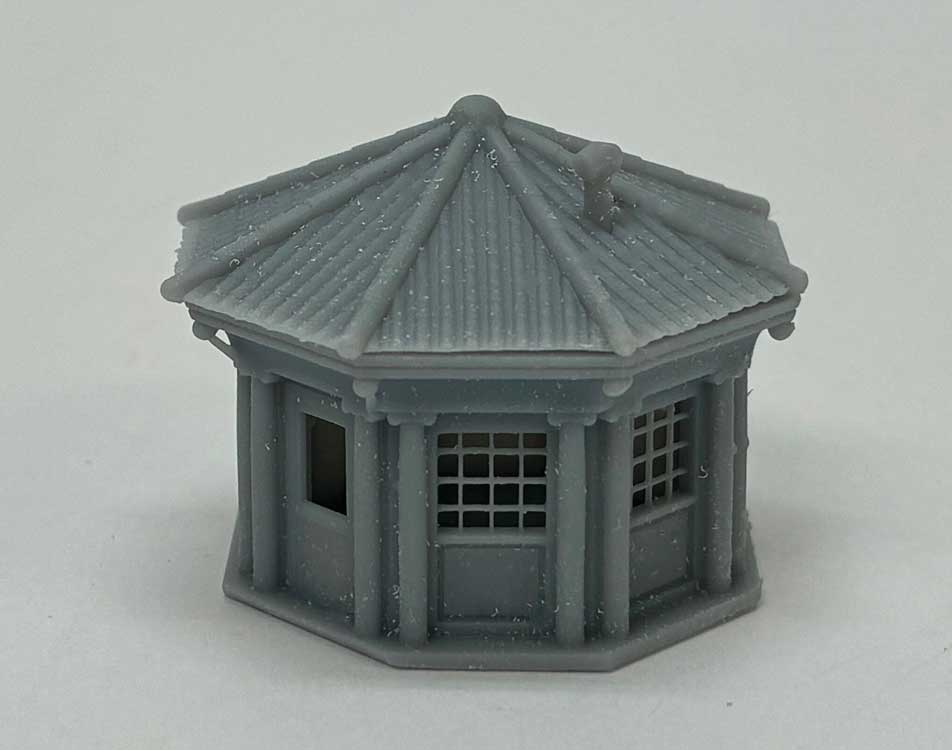 Octagon Building with Roof -- Kit - Unpainted Cast Resin-2