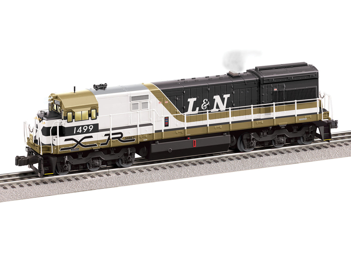 GE U30C- 3-Rail - Legacy Sound, Smoke and Control -- Louisville & Nashville #1499 (XR Demonstrator, white, black, gold)-1