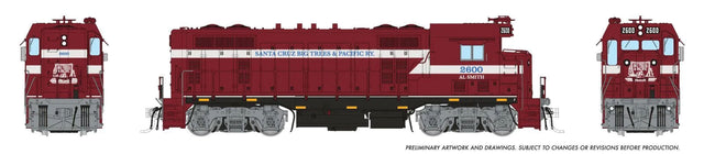 EMD CF7 Square Cab - Standard DC -- Santa Cruz, Big Trees & Pacific Railway #2641 (red, black, white)-1