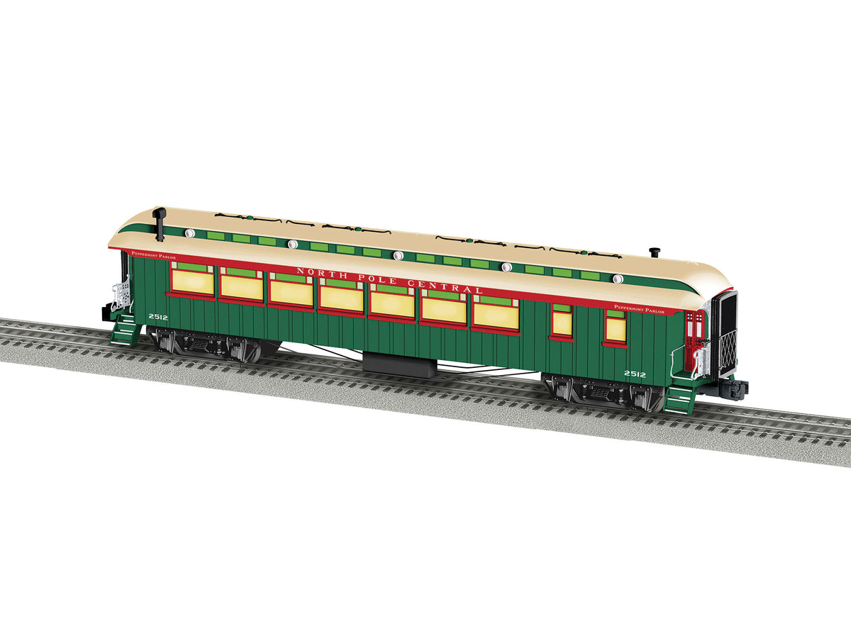 Wood Diner with StationSounds - 3-Rail - Ready to Run -- North Pole Central Set A #2512 (green, red, white)-1