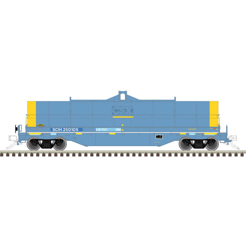 42' Coil Car w/Fishbelly Side Sill - 3-Rail - Ready to Run - Master(R) -- South Chicago & Indiana Harbor  SCIH (Ex-CSX, blue, yellow)-2