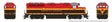 EMD GP40 - Sound and DCC -- Kansas City Southern #2827 (Southern Belle, red, black, yellow, silver)-1