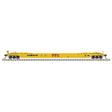 53' Rebuilt Well Car - 3-Rail - Ready to Run - Premier -- TTX (yellow, red, Next Load Any Road Logo)-1