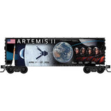 AAR 40' Insulated Plug-Door Boxcar - Kit -- Artemis II Mission Commemorative (black, blue, red)-2